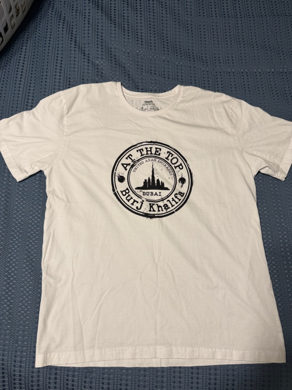 White 'At The Top - Burj Khalifa' Graphic Crewneck T-Shirt